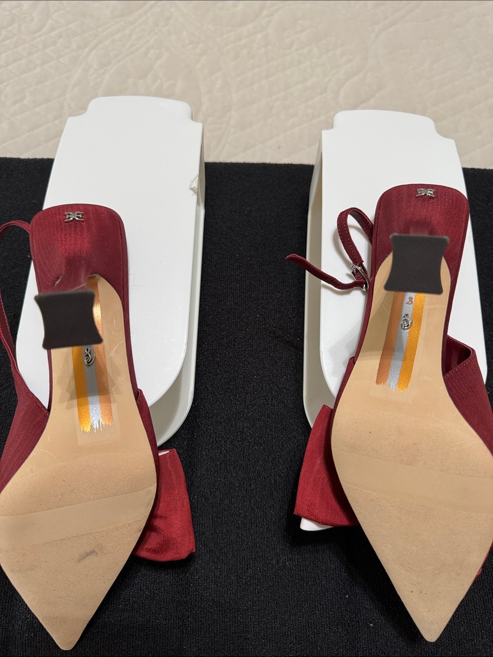 Sam Edelman Crimson Red Bow Slingback Pointed-Toe Heels - Picture 3 of 3